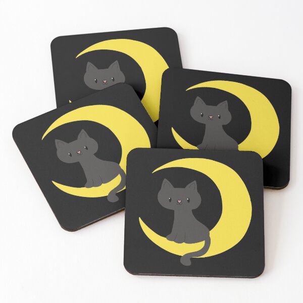 Item preview, Cute black cat on moon designed and sold by StickinTogether.