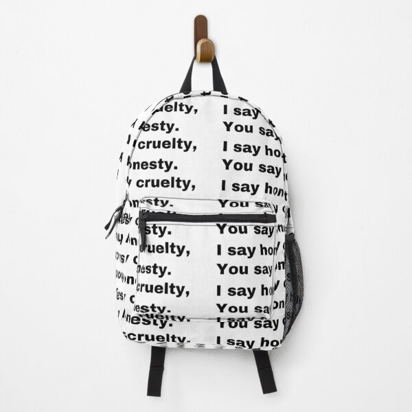 Item preview, Black and white text based T-shirt - You say cruelty, I say honesty. designed and sold by OffensiveTCG.