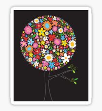 Whimsical Colorful Spring Flowers Pop Tree Sticker