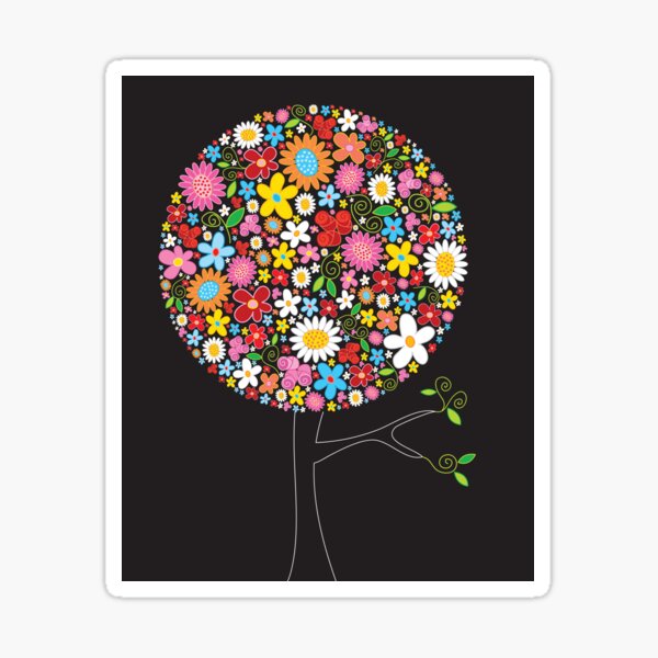 Item preview, Whimsical Colorful Spring Flowers Pop Tree © fatfatin designed and sold by fatfatin.