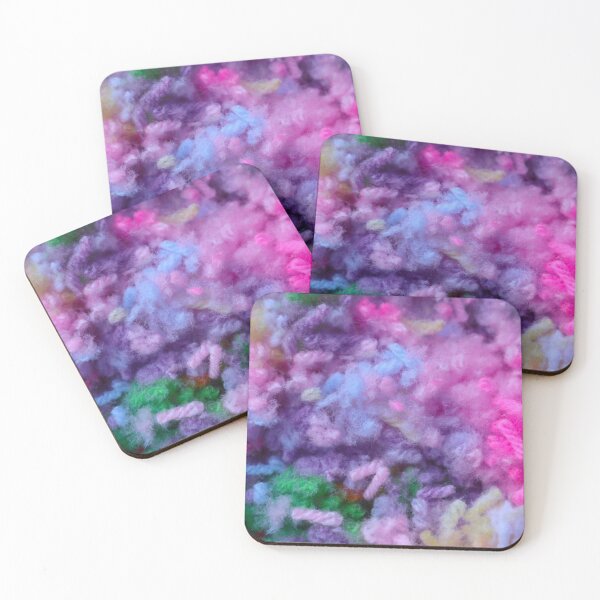 Item preview, Yarn Fabric Art Pattern in Soft Shades of Pastel Purple, Pink, Blue, Yellow, and Green - Abstract Yarn Pattern designed and sold by PrettyLittlePic.