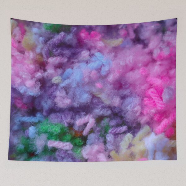 Item preview, Yarn Fabric Art Pattern in Soft Shades of Pastel Purple, Pink, Blue, Yellow, and Green - Abstract Yarn Pattern designed and sold by PrettyLittlePic.