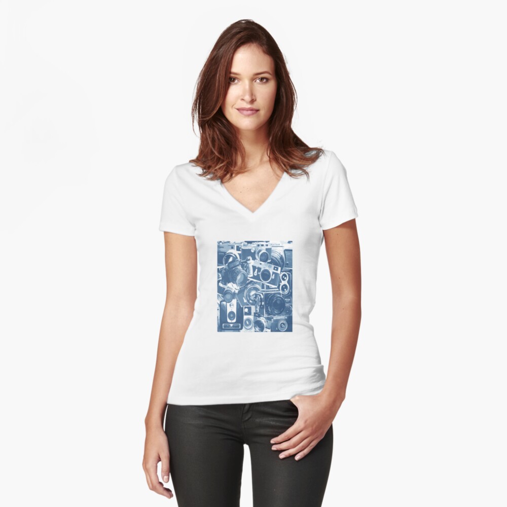 Item preview, Fitted V-Neck T-Shirt designed and sold by strayfoto.