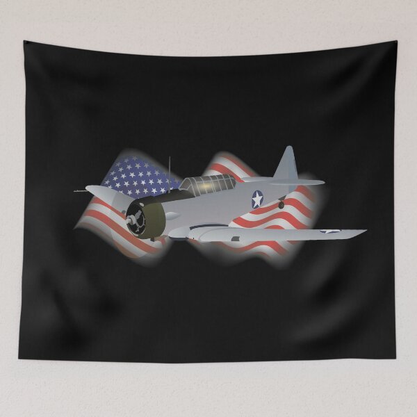 Item preview, T-6 Texan WW2 Trainer Aircraft with American Flag designed and sold by NorseTech.