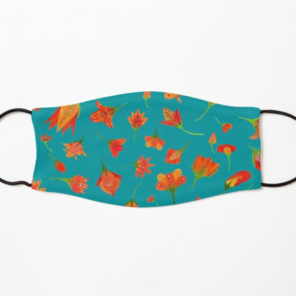 May flowers over turquoise Kids Mask