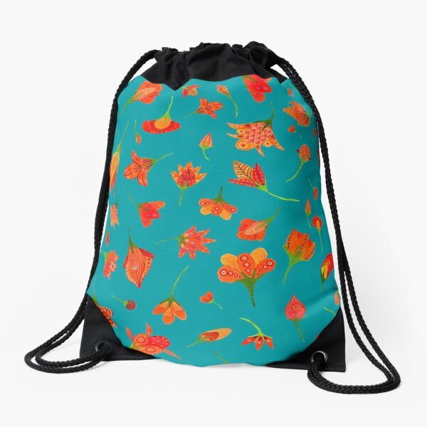 Flores de mayo sobre turquesa Mochila saco