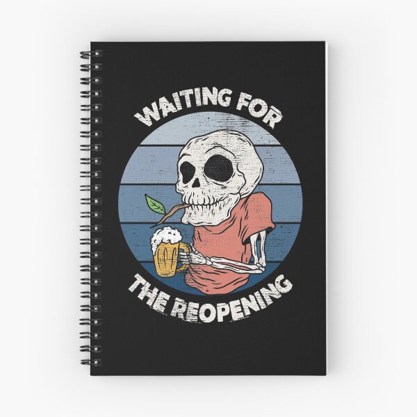 Item preview, Waiting for the reopening - funny grandpa skeleton drinking beer designed and sold by SoloTravelerSt.