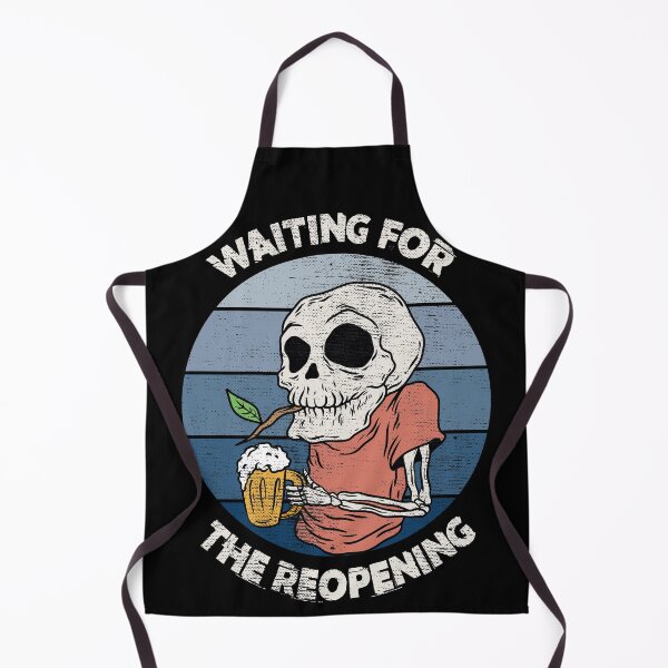 Item preview, Waiting for the reopening - funny grandpa skeleton drinking beer designed and sold by SoloTravelerSt.