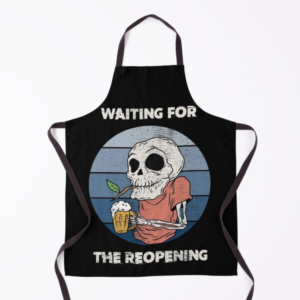 Item preview, Waiting for the reopening - funny grandpa skeleton drinking beer designed and sold by SoloTravelerSt.