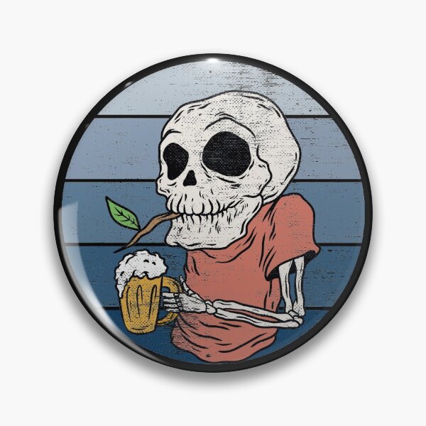 Item preview, Waiting for the reopening - funny grandpa skeleton drinking beer designed and sold by SoloTravelerSt.