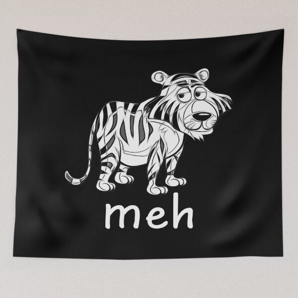Item preview, sad face Meh tiger Funny Gift Cat for Cat Lovers designed and sold by ZenCloak.