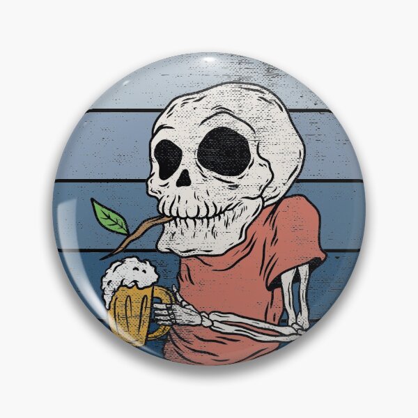 Item preview, Waiting for the reopening - funny grandpa skeleton drinking beer designed and sold by SoloTravelerSt.