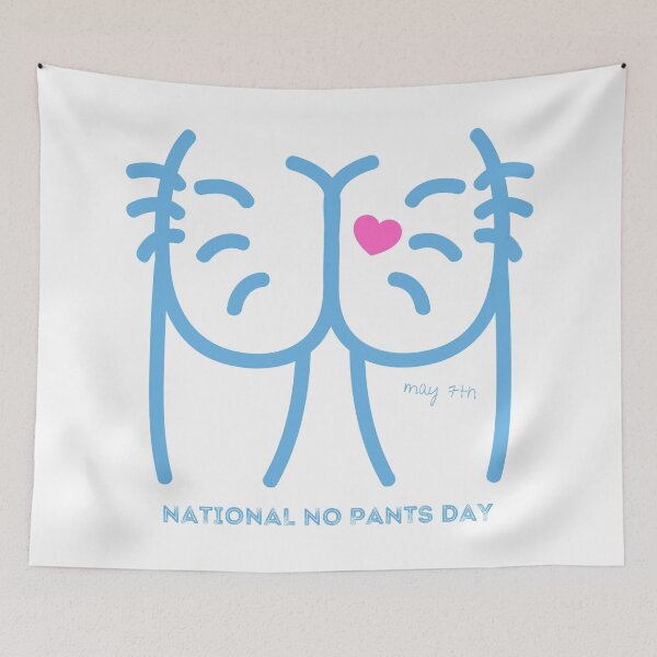 Item preview, National No Pants Day Hairy Butt Cheeks designed and sold by Nathalie Aynié.