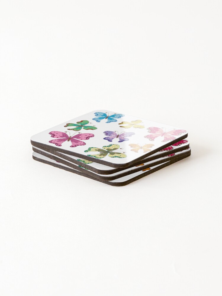 Thumbnail 4 of 5, Coasters (Set of 4), BoHo Butterflies designed and sold by RuthFurtado.