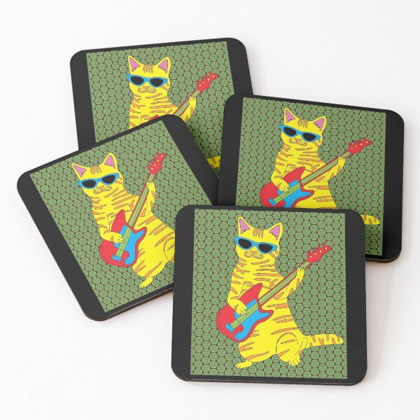 Item preview, Retro Cat Playing Guitar designed and sold by flofin.