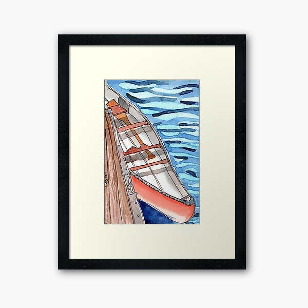 Red Canoe Framed Art Print