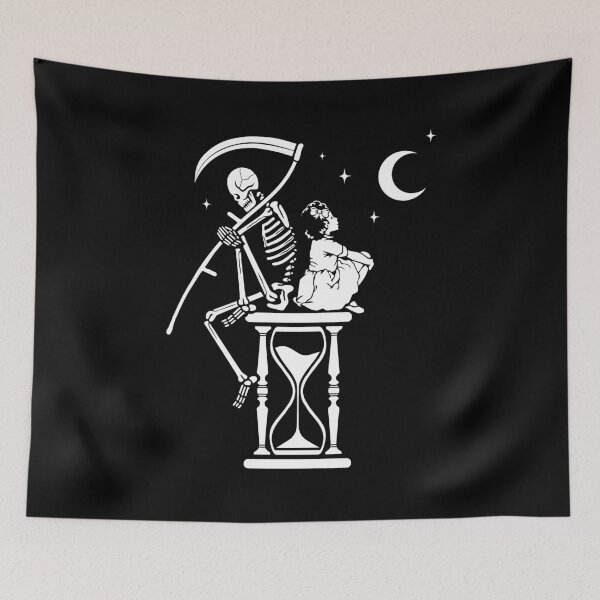 Item preview, Skeleton Grim Reaper and Little Girl on Sandglass designed and sold by SpreadForSatan.