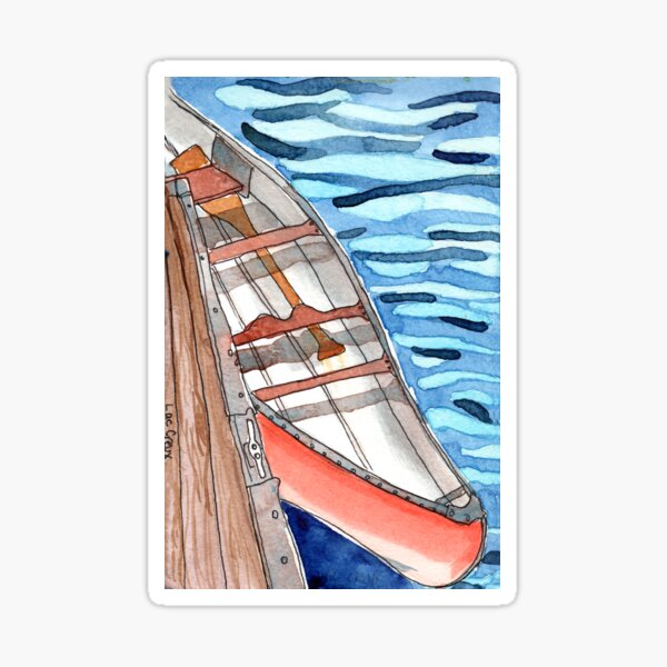 Red Canoe Sticker