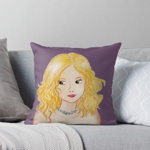 Item preview, Blonde girl drawing illustration manga style nice lilac background mystery designed and sold by ElisabetLis.