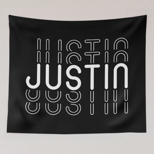 Item preview, Justin Name in Black and White Style designed and sold by Time-is-Money.