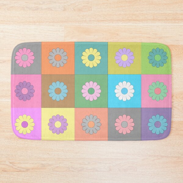 Item preview, Colorful floral squares pattern designed and sold by perlphoto.