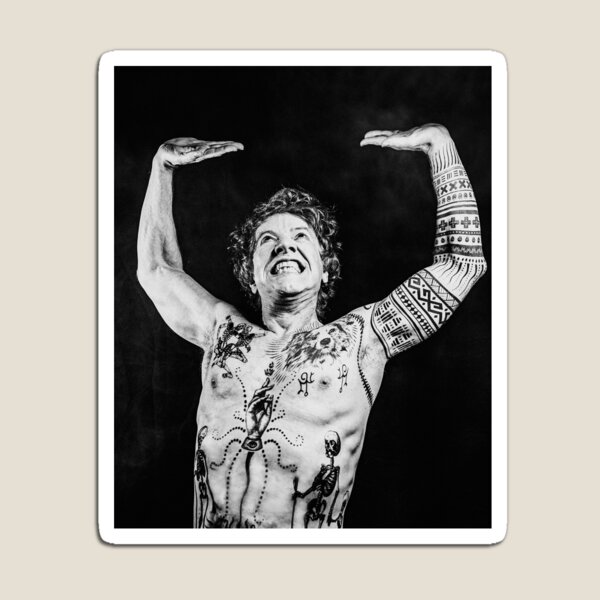 black and white men tattos Magnet