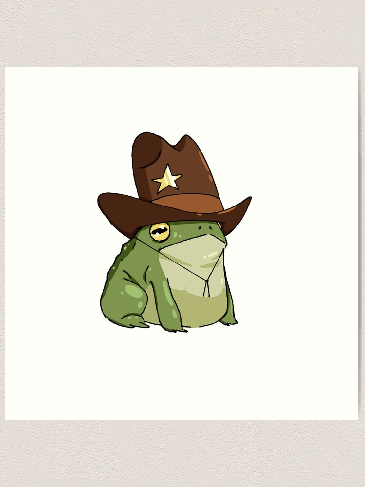 Frog In Cowboy Hat Drawing Frog Wearing Cowboy Hat: Over Royalty