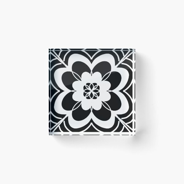 Item preview, Black and White Flower Mandala Design designed and sold by SMillustrations.