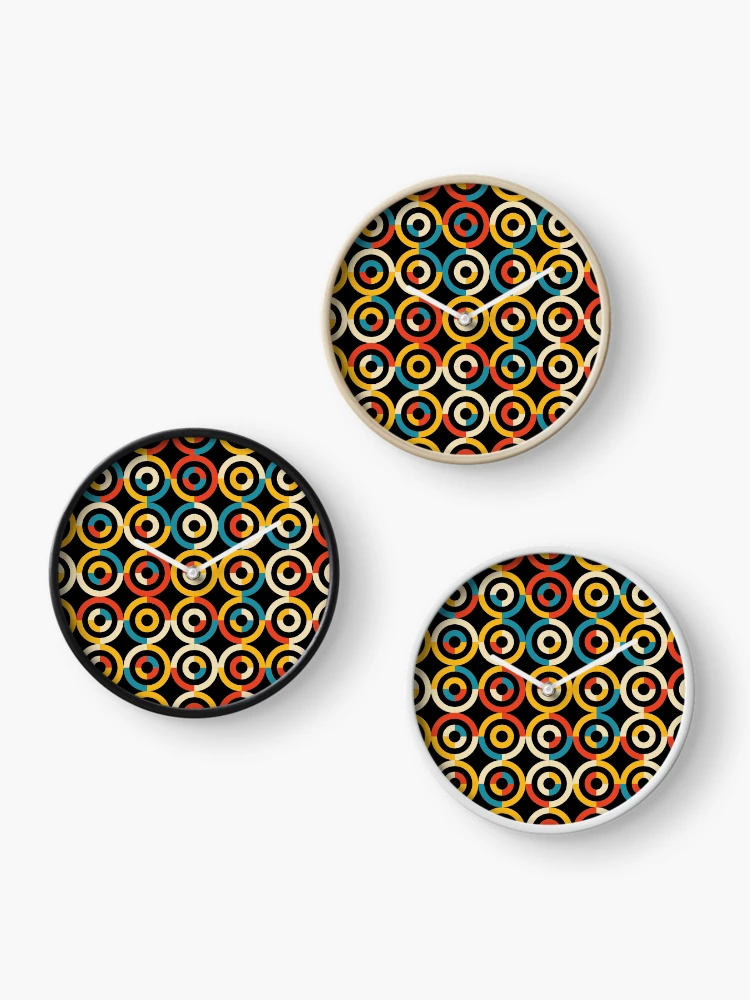 Thumbnail 3 of 4, Clock, Colorful Abstract Geometric Pattern designed and sold by venella.