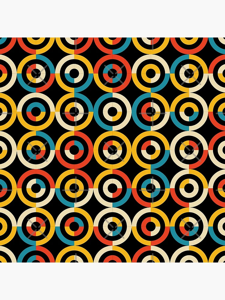 Thumbnail 4 of 4, Clock, Colorful Abstract Geometric Pattern designed and sold by venella.