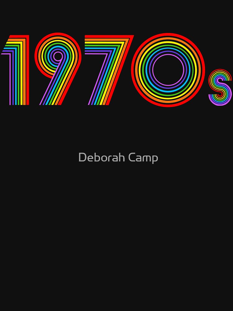 Disover 1970s Retro Rainbow Disco Font  | Classic T-Shirt