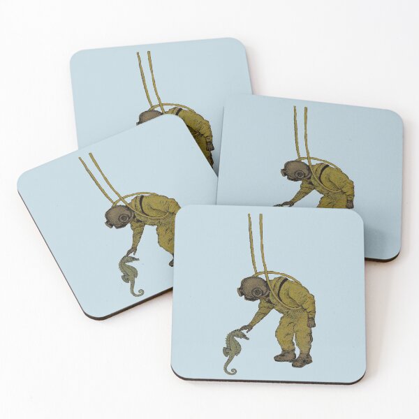 Item preview, Vintage Diver with Diving Helmet Petting a Seahorse URM designed and sold by urmaddad.