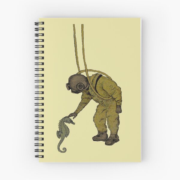 Item preview, Vintage Diver with Diving Helmet Petting a Seahorse URM designed and sold by urmaddad.