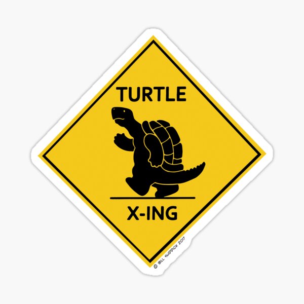 Turtle Crossing Sign Design Sticker