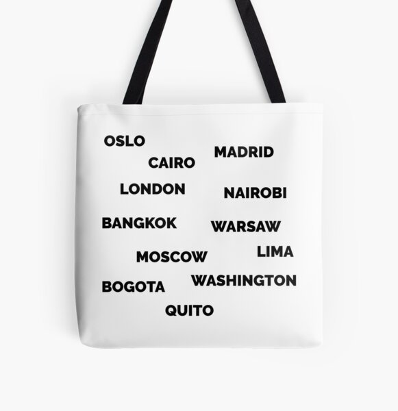 Tote bag outlet with city names