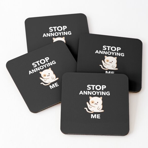 Item preview, Stop Annoying Me -  kawaii white cat sitting designed and sold by GLwithUs.
