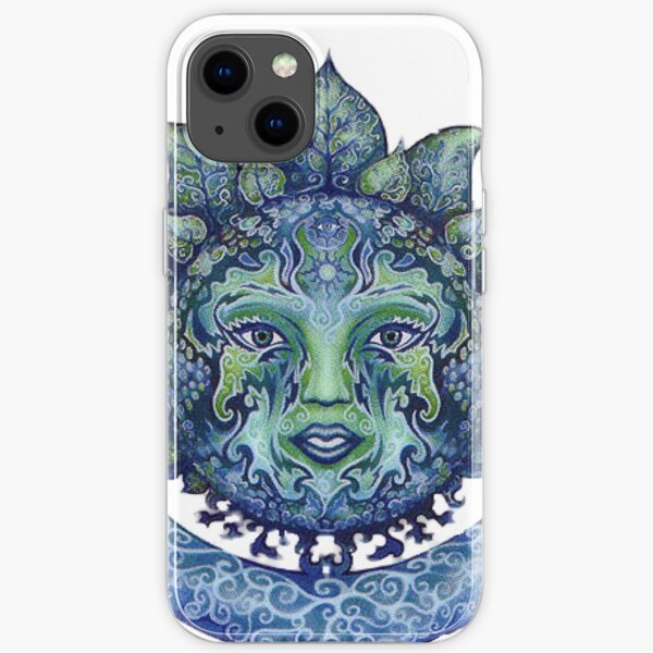 Blue Spiritual Sun and Moon iPhone Soft Case