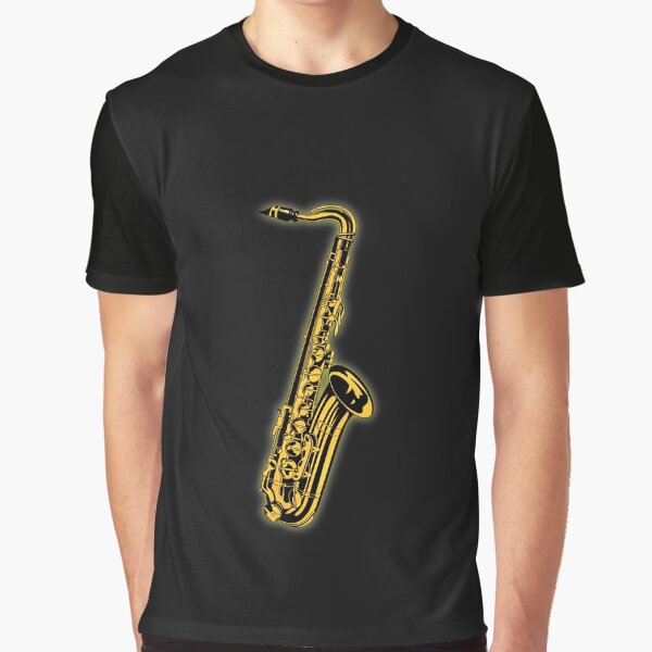 Gold Sax or saxophone for true music and jazz lovers Elephant Club Graphic T-Shirt
