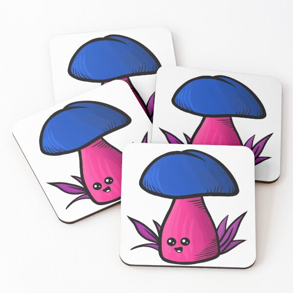 Item preview, Orgullo bisexual Cute Smiley Mushroom designed and sold by EerieEnby.