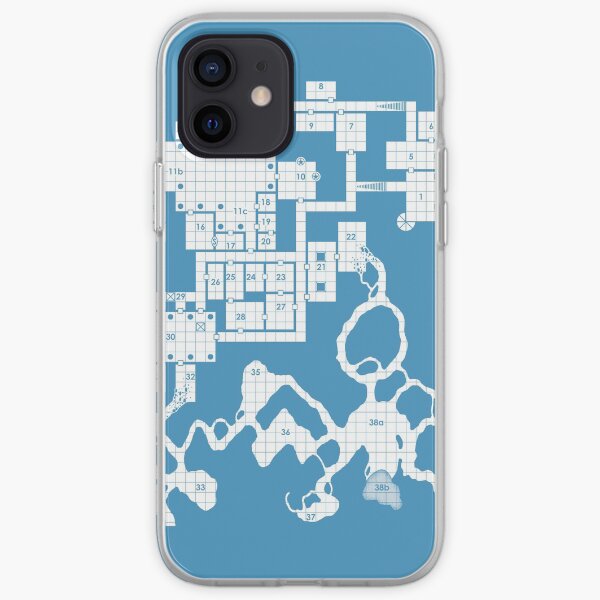 Old School Blue Dungeon Map #2 iPhone Soft Case