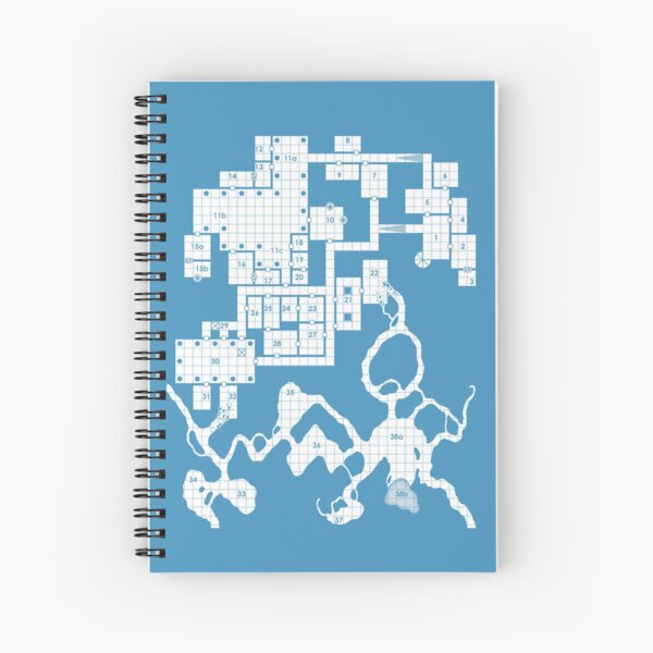 Old School Blue Dungeon Map #2 Spiral Notebook