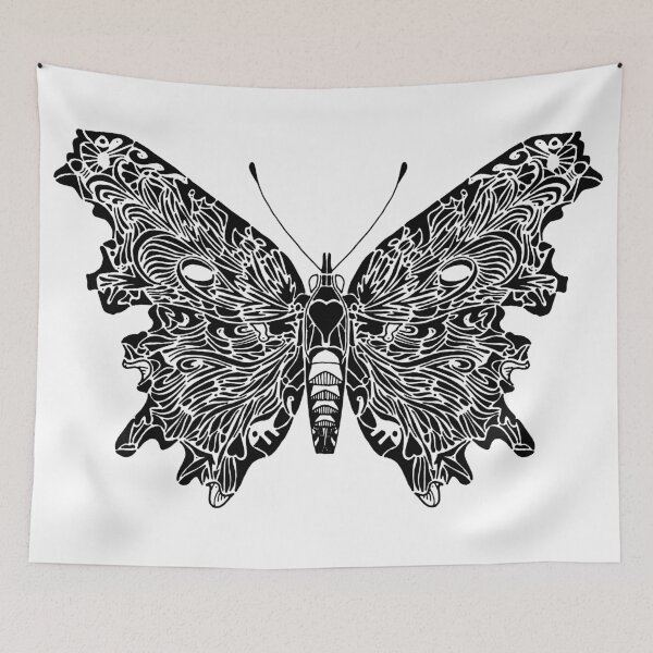 Item preview, Comma butterfly with gothic style inlaid design designed and sold by ecosimon.