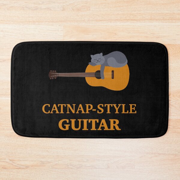 Item preview, Cat on Acoustic Guitar | British Shorthair Catnap | Scottish Fold designed and sold by Fluffy-Vectors.
