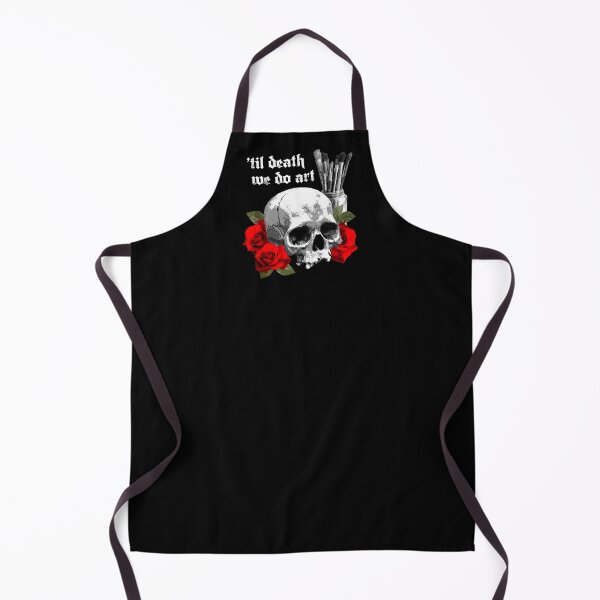 Item preview, Til Death We Do Art Human Skull with Paintbrushes designed and sold by SpreadForSatan.