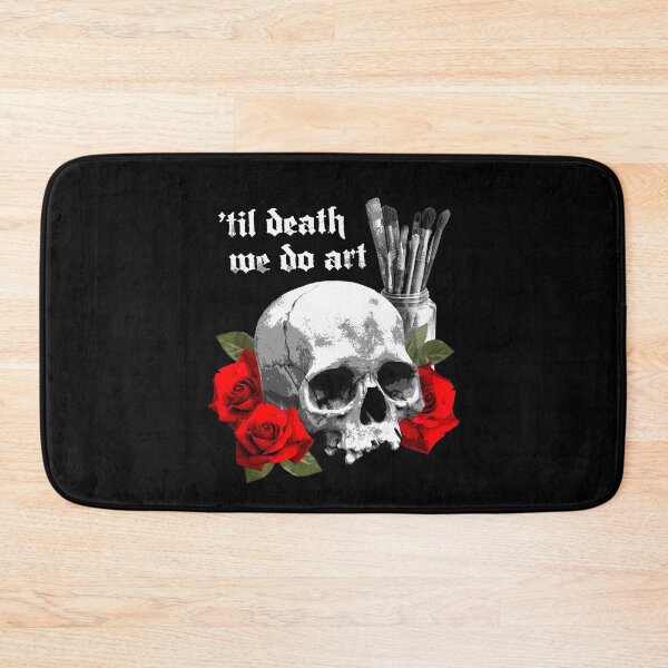 Item preview, Til Death We Do Art Human Skull with Paintbrushes designed and sold by SpreadForSatan.