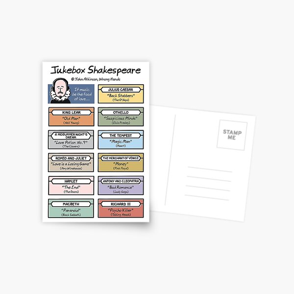 Jukebox Shakespeare Postcard