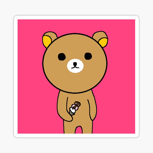 "Rilakkuma eating ice cream" Sticker for Sale by GeoTheSpartan Redbubble