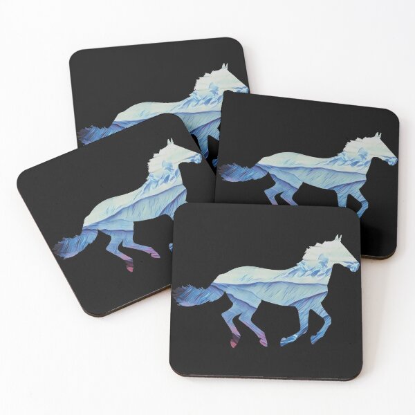 Item preview, Wild Horse in Rainy Blue Mountains designed and sold by Snilfen.