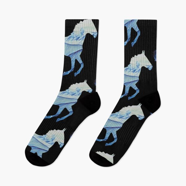 Item preview, Wild Horse in Rainy Blue Mountains designed and sold by Snilfen.