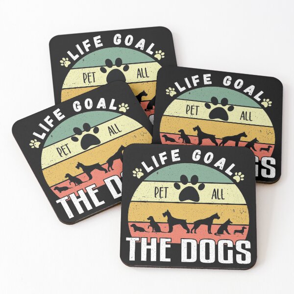 Item preview,  Life Goal Pet All The Dogs, Awesome present Pet lover, Vintage design, and retro colors. designed and sold by JUSTBEELEGANT.